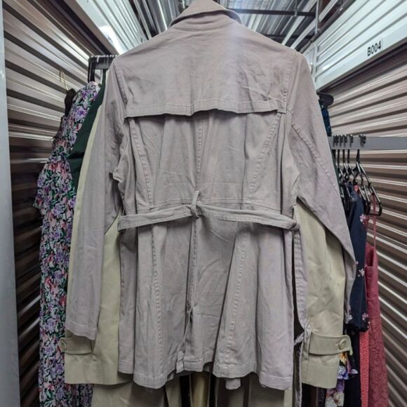 Torrid Size 0x Large 12 Gray Twill Trench Coat with Belt NWT MSRP $79.50 - Picture 11 of 11